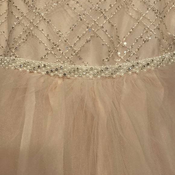 Like New Size 5 Blush Beaded Tulle Flower Girl / Special Occasion Dress - Picture 5 of 11